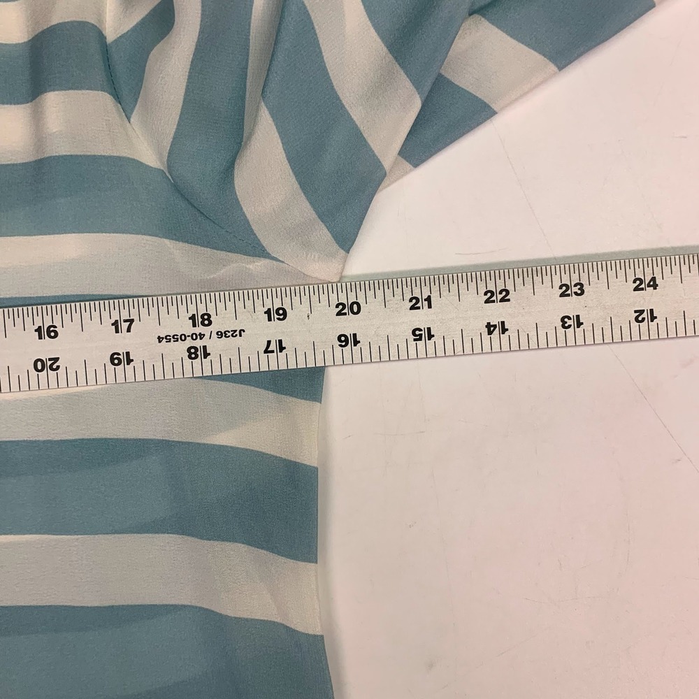 Tommy Bahama 100% Silk Striped V Neck Roll Tab Sleeve Tunic Top Women Size S - Picture 14 of 15